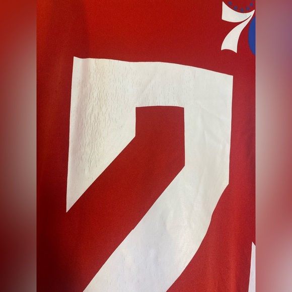 Philadelphia 76ers Simmons 25 NBA Red T-Shirt Short Sleeve Men's Size XL - Picture 4 of 6